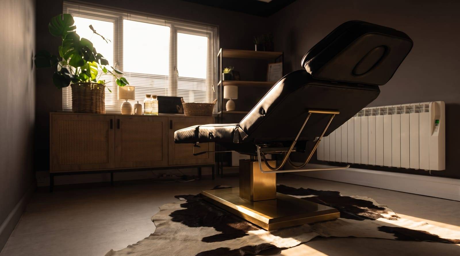 Morning sun raking low across the empty treatment chair at Kennedy SMP Studio, Haverhill, the quiet light that is also the main thing that fades a scalp micropigmentation result over the years